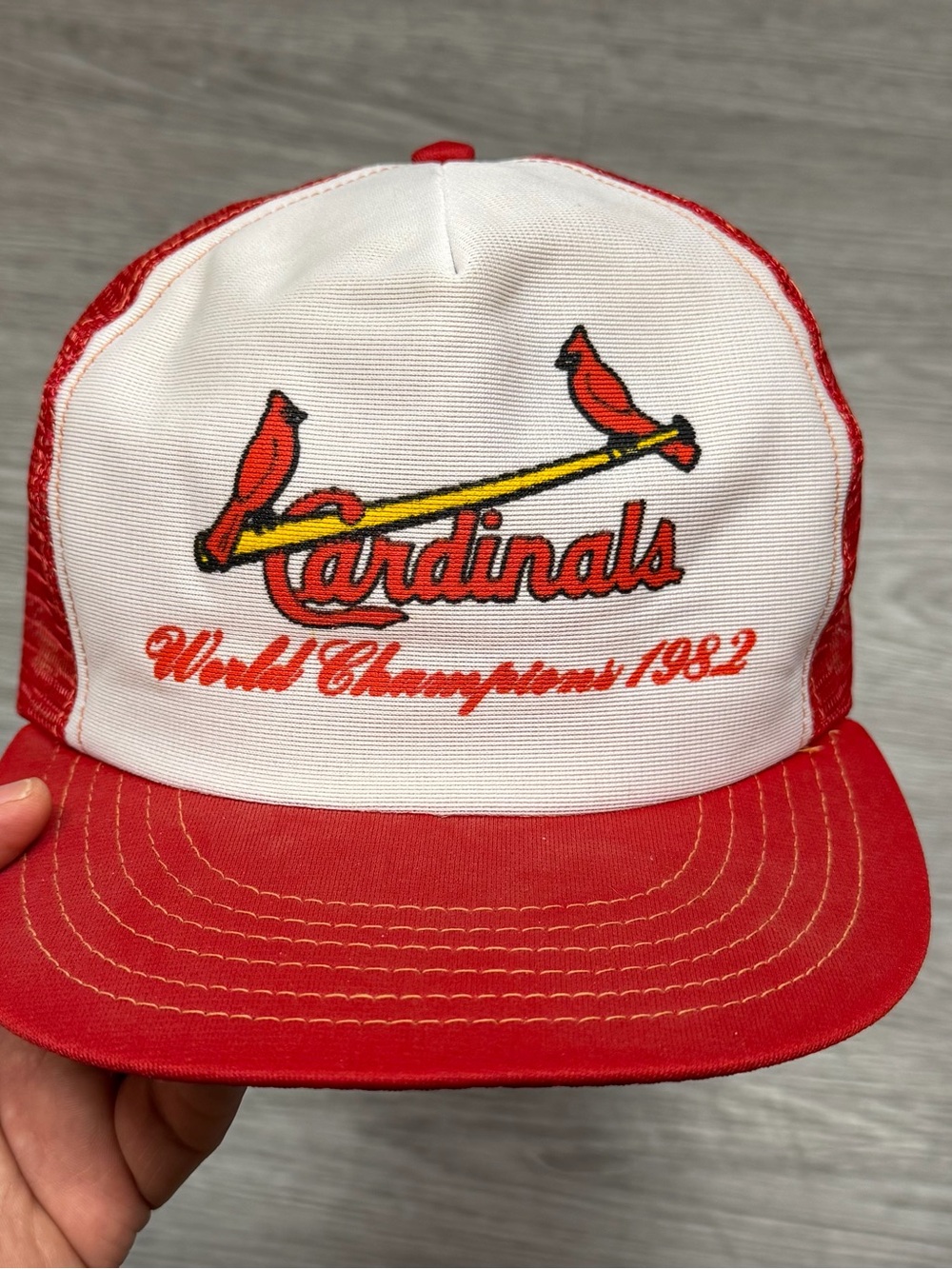 St. Louis Cardinals 1982 World Champs Trucker SnapBack Hat MLB Made In USA Annco